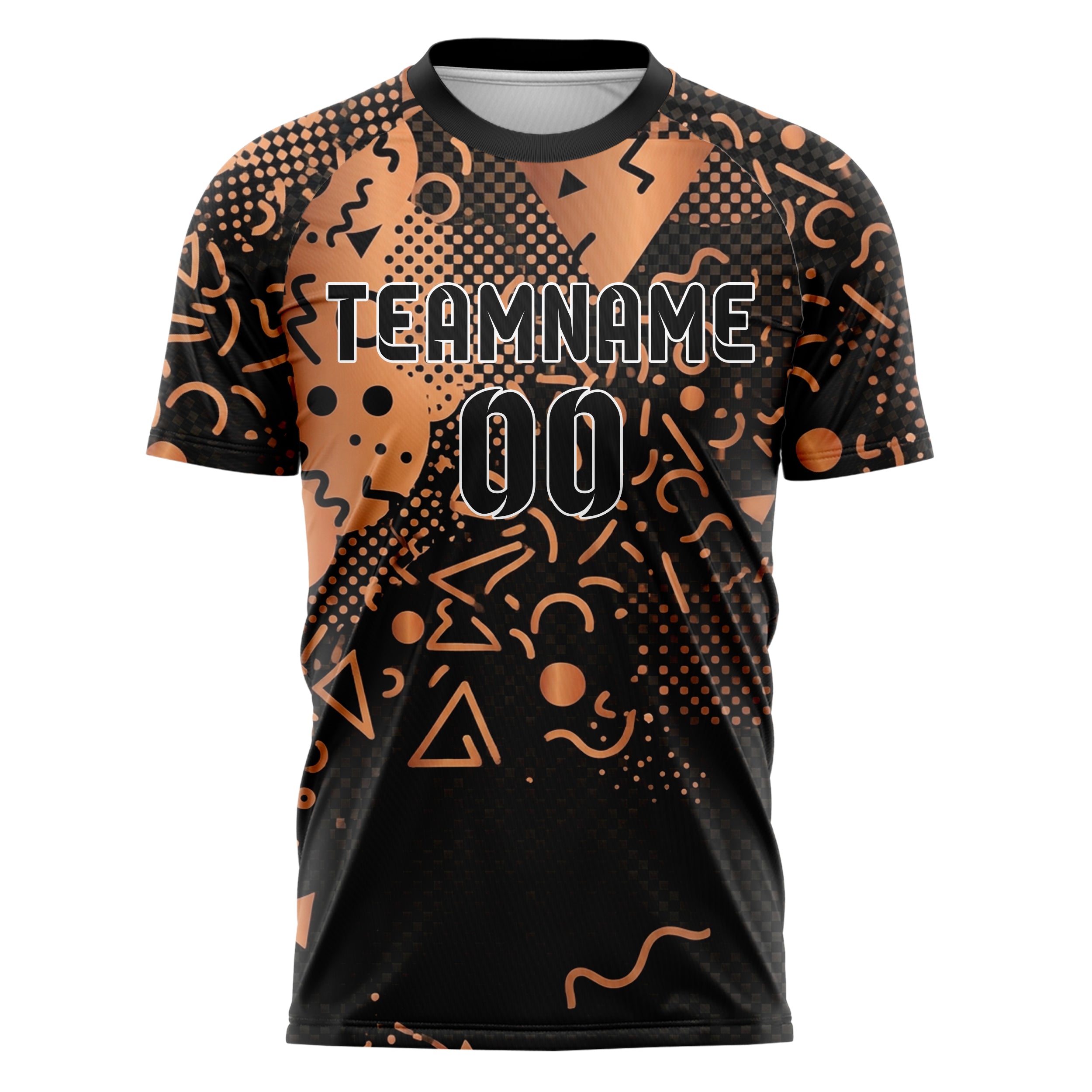Copper Black Rose Gold Geometric Memphis Mashup Custom Soccer Jersey