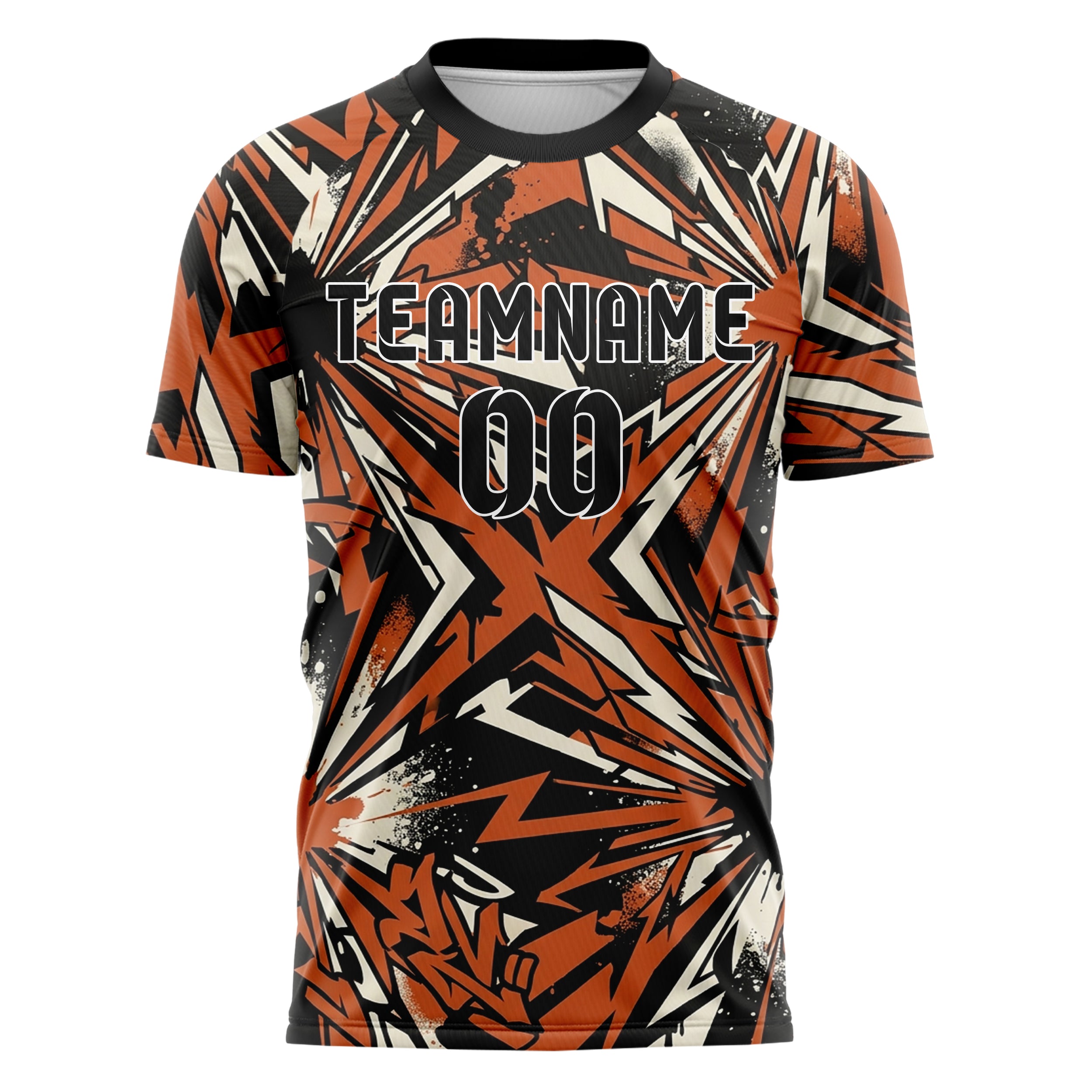 Black Orange Cream Urban Graffiti Explosion Custom Soccer Jersey