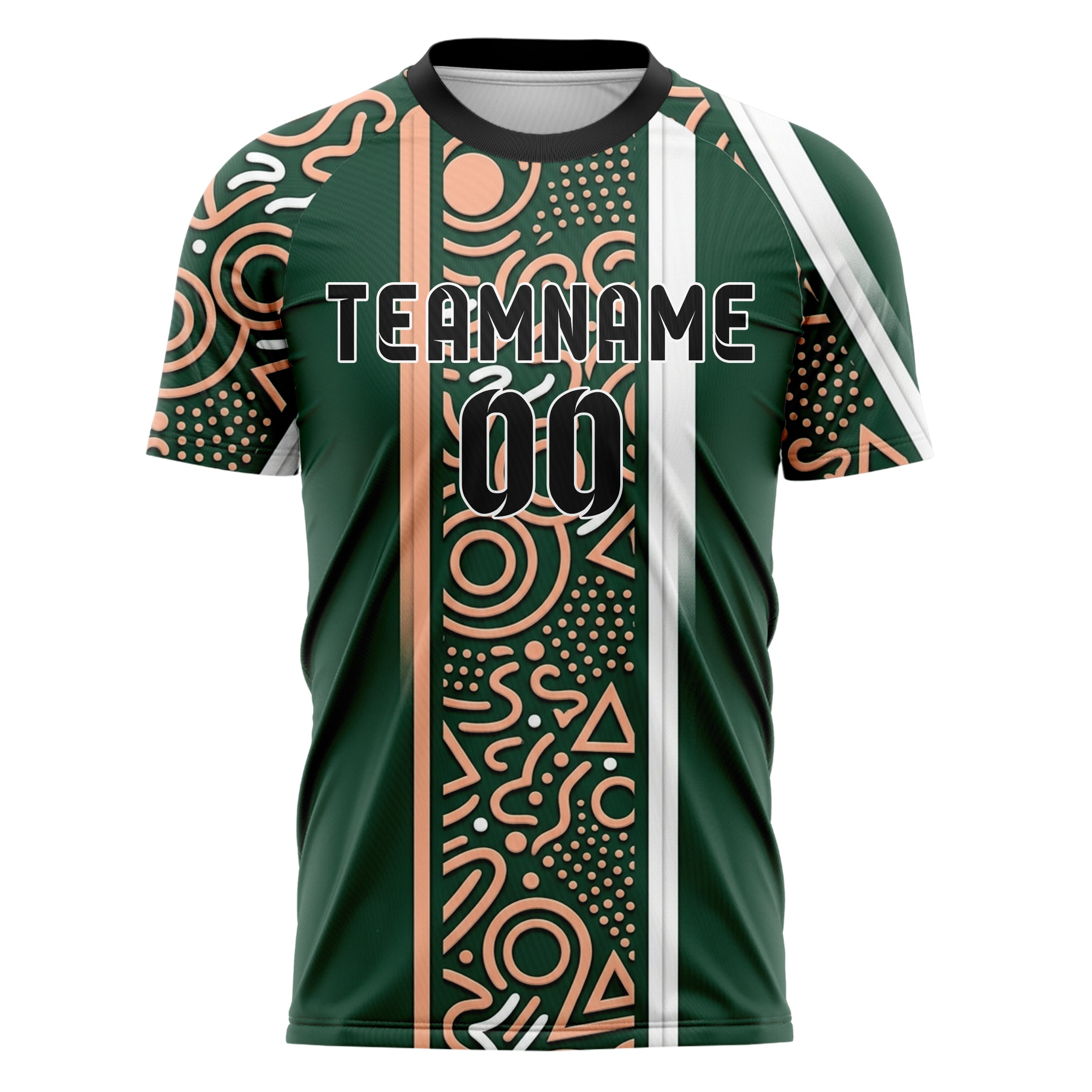 Forest Peach White Geometric Memphis Mashup Custom Soccer Jersey