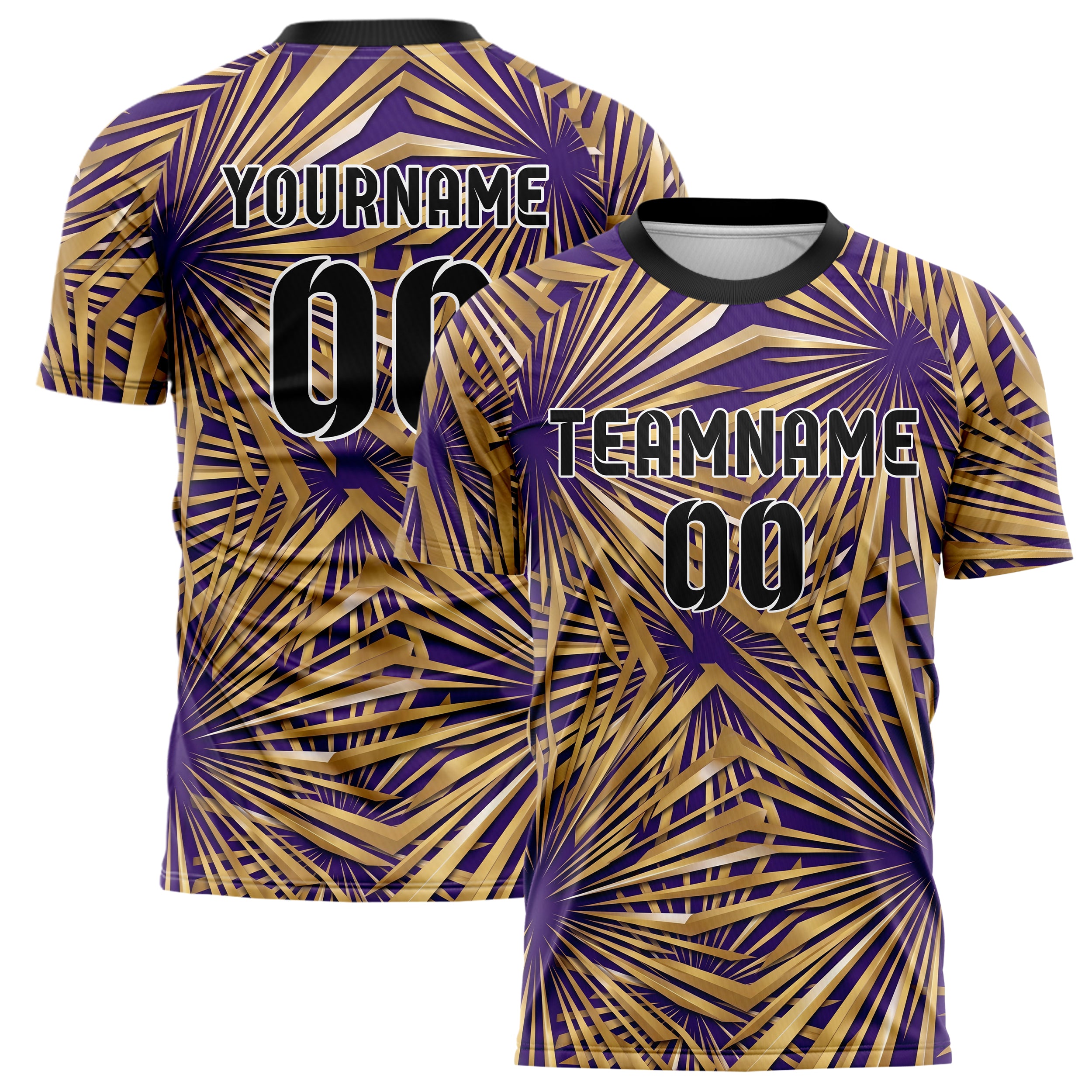 Purple Gold Speed Lines Vortex Custom Soccer Jersey