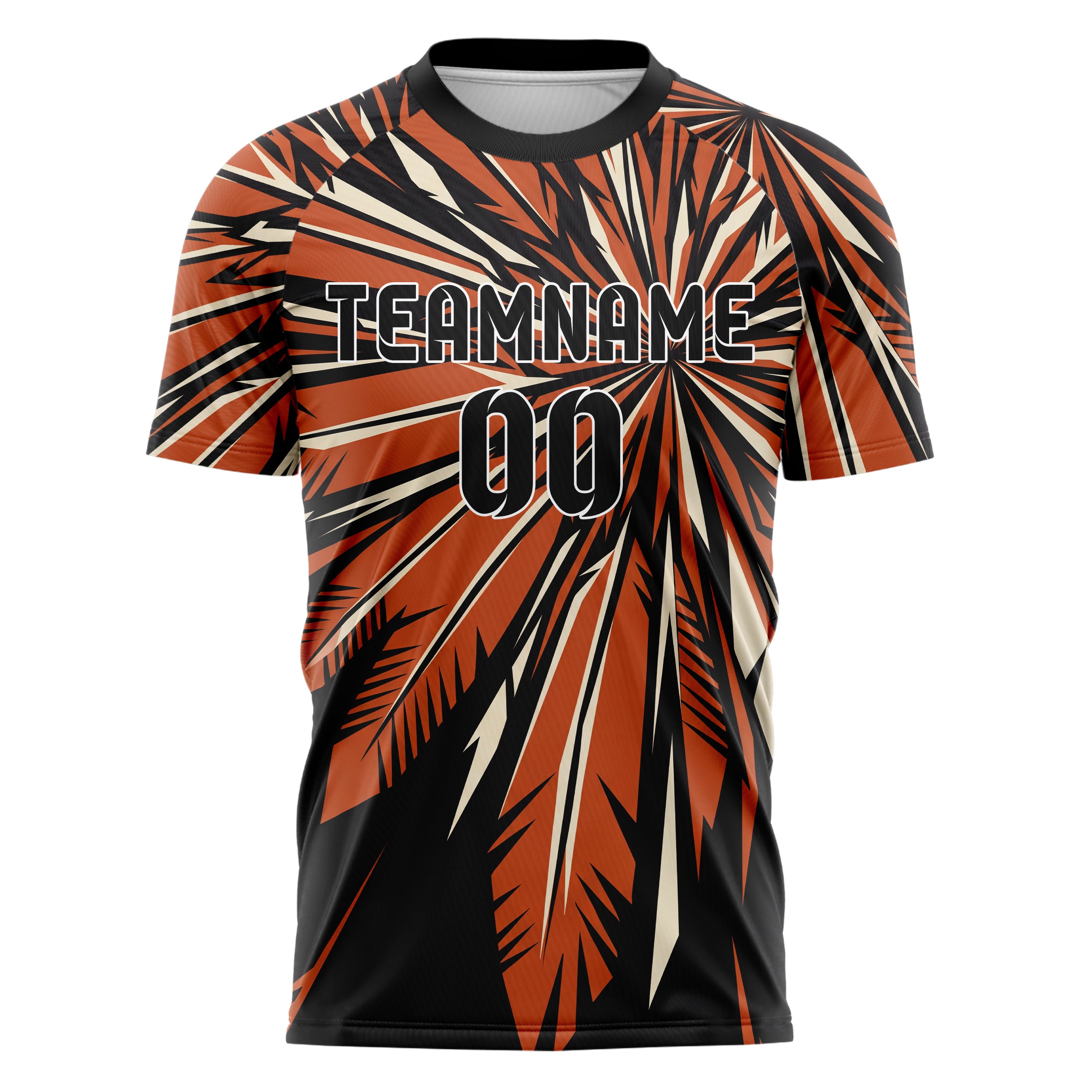 Black Orange White Eagle Feather Explosion Custom Soccer Jersey