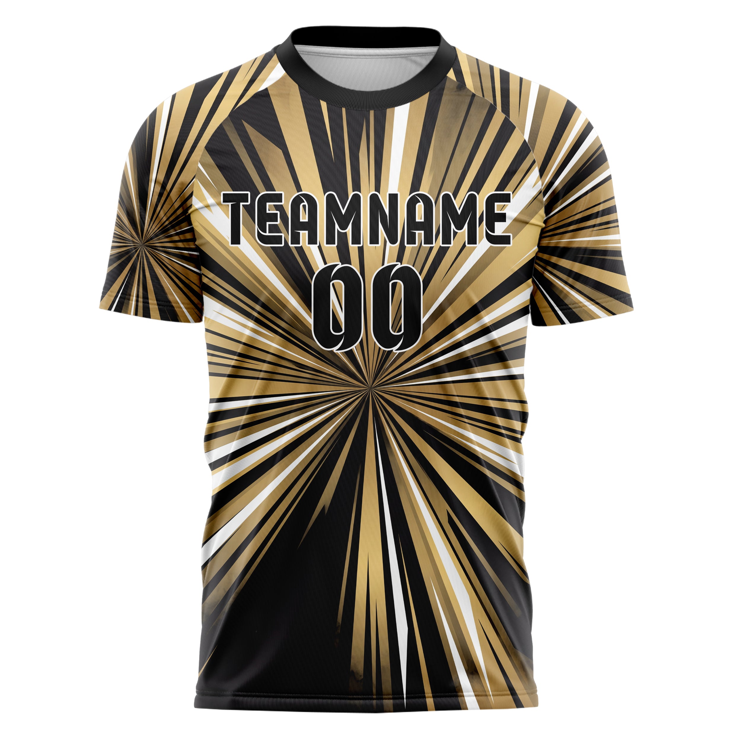 Black Gold White Speed Lines Vortex Custom Soccer Jersey