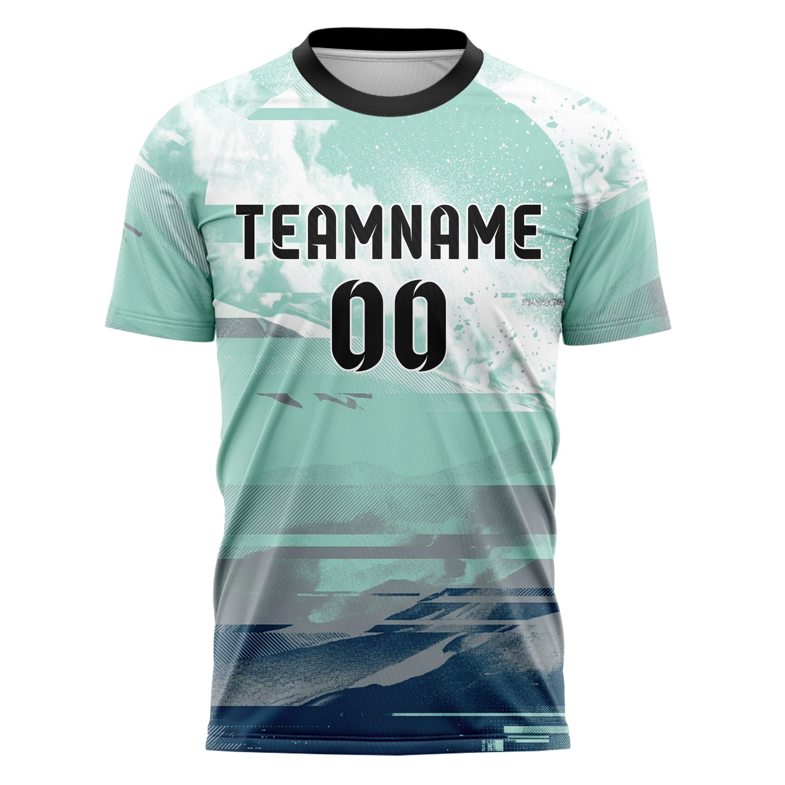 Arctic Mint White Steel Ink Avalanche Powder Plume Custom Soccer Jersey