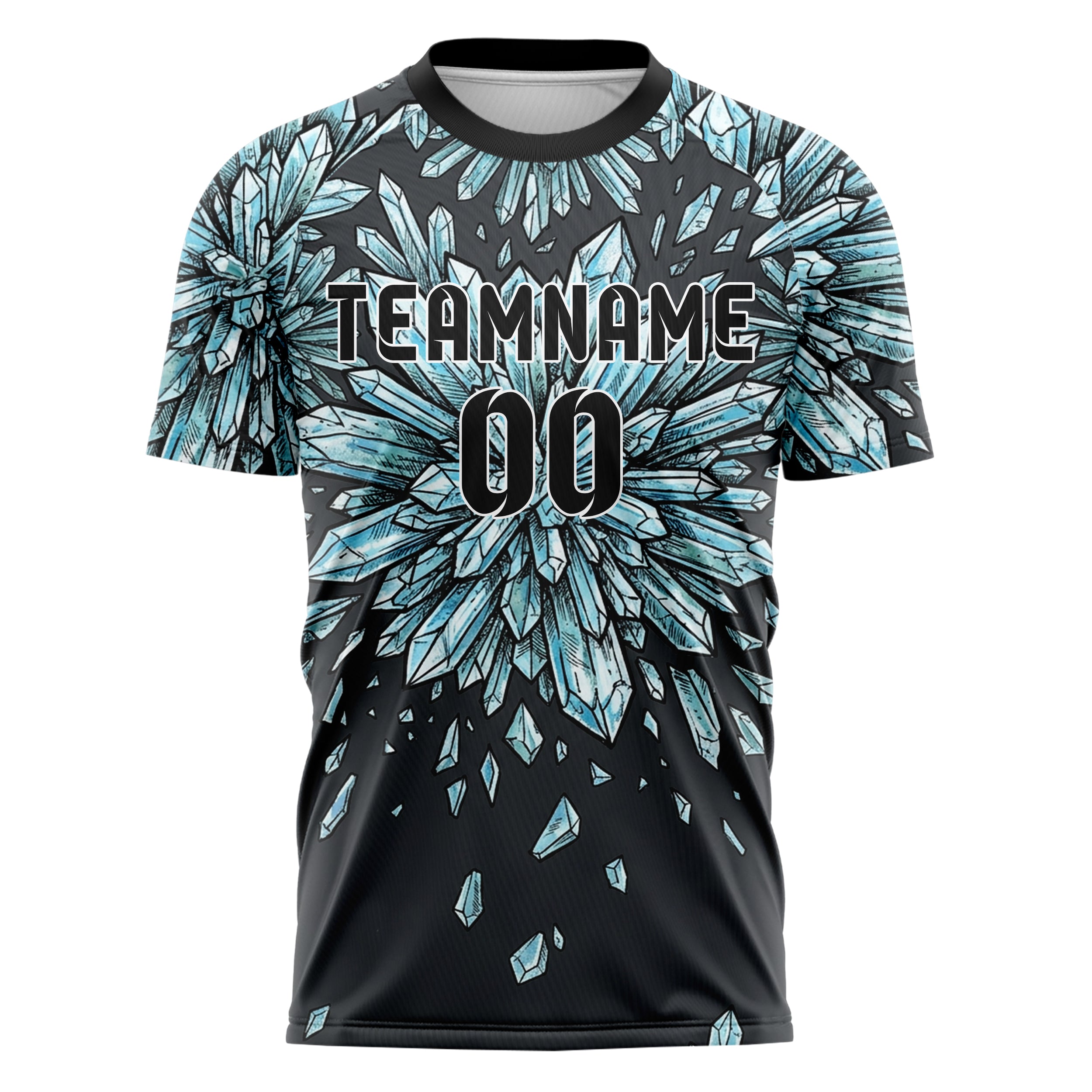 Charcoal Ice Blue White Teal Slalom Gate Streaks Custom Soccer Jersey