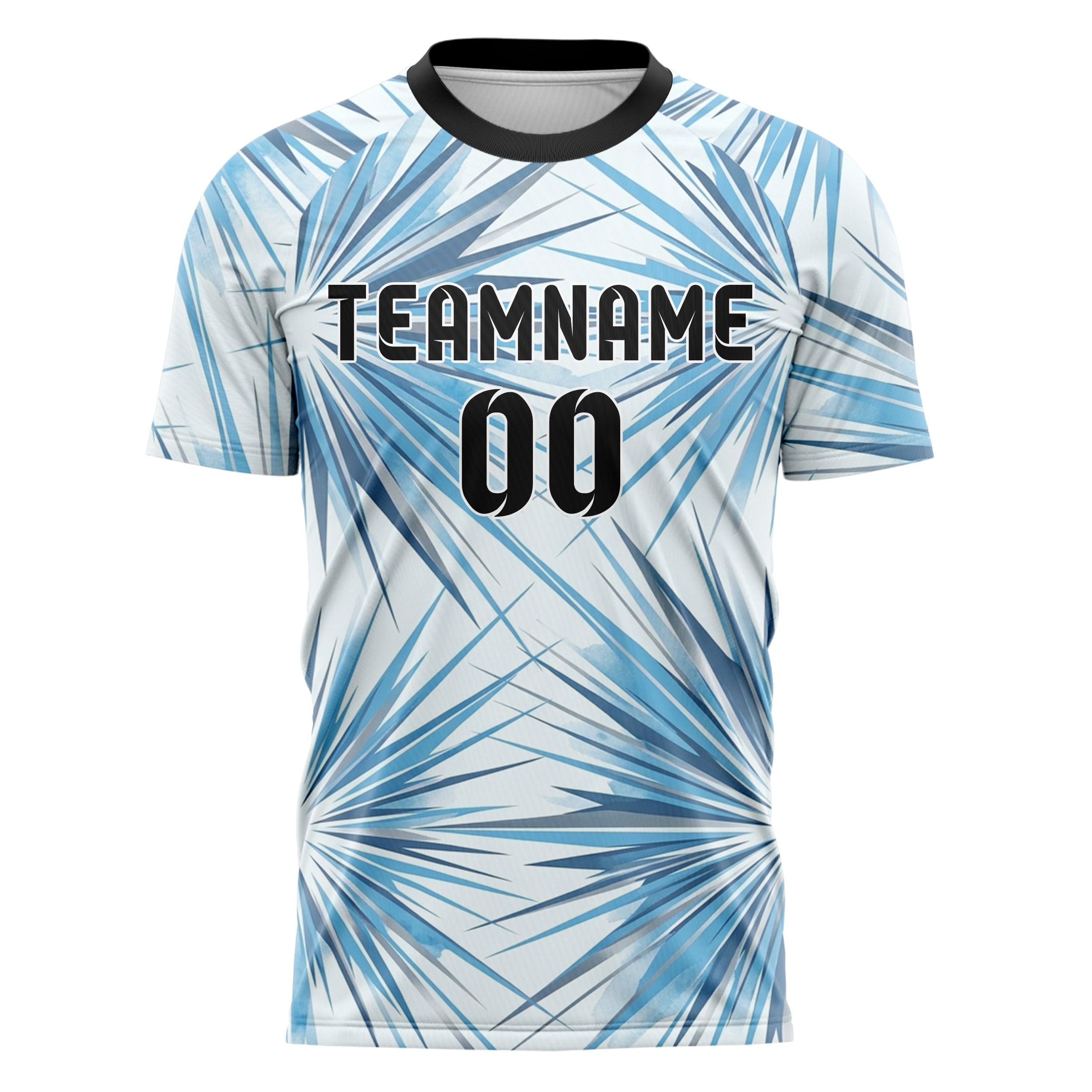 Ice White Sky Blue Slate Chrome Frost Crystal Burst Custom Soccer Jersey
