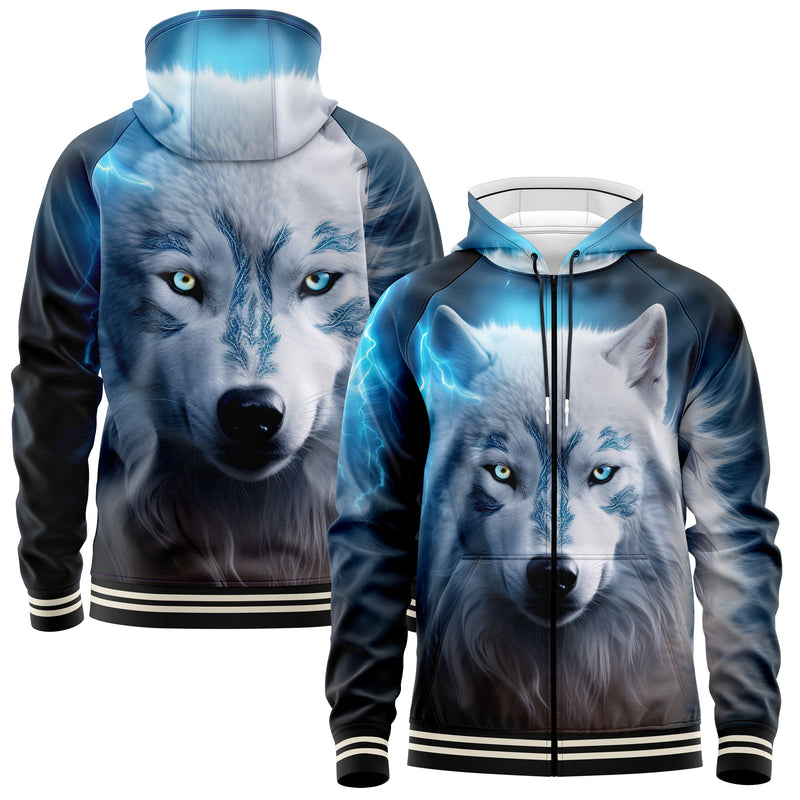 Thunder Wolf Zip Up Hoodies ZU240829Th025
