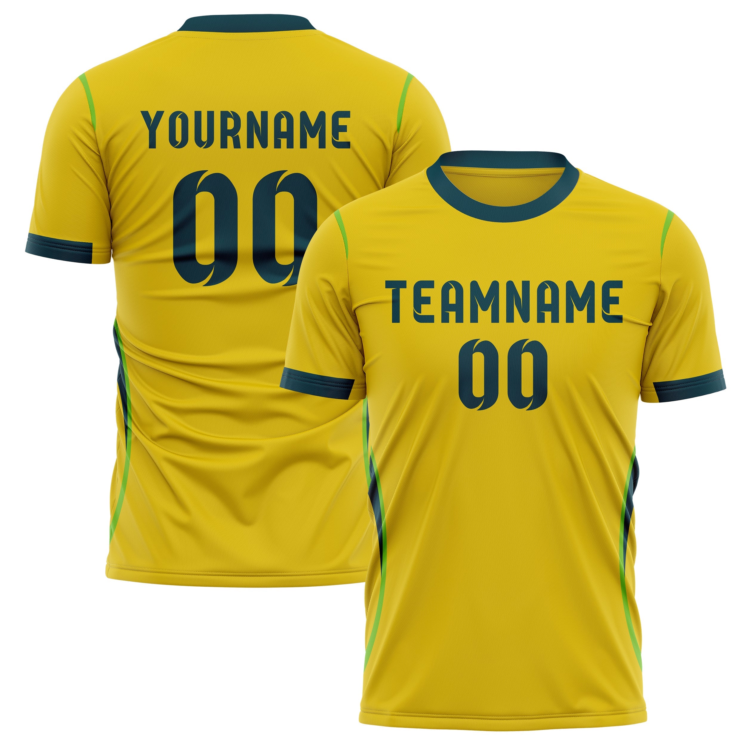 Brazil Home Soccer Jersey Style – With Custom Name, Number and Logo
