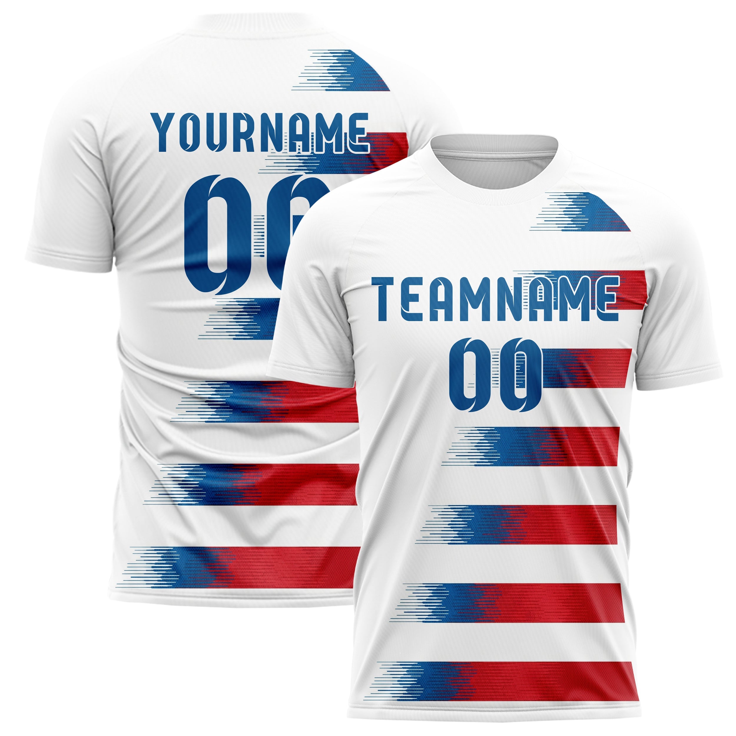 United States Home Soccer Jersey Style – With Custom Name, Number and Logo