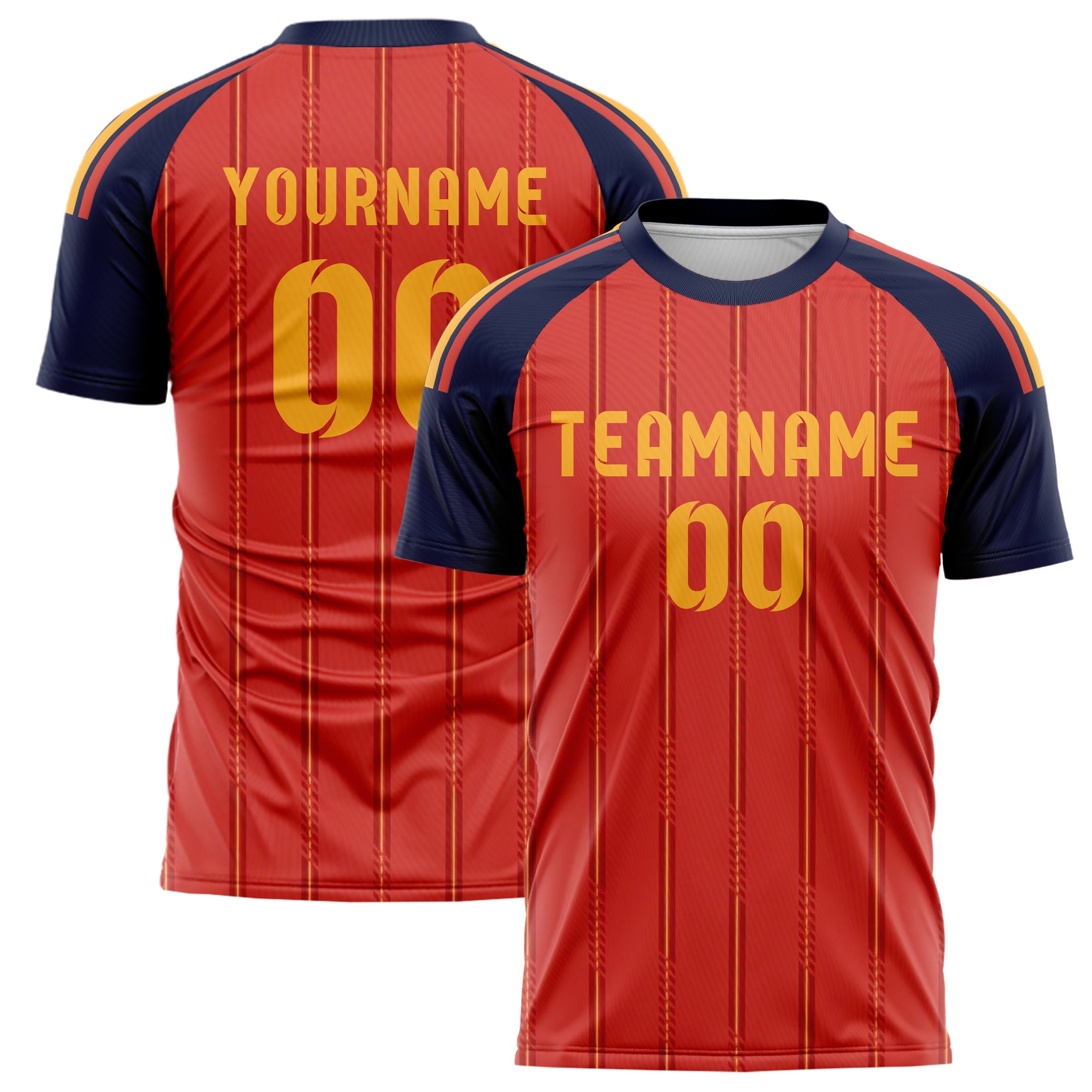 Spain Home Soccer Jersey Style – With Custom Name, Number and Logo